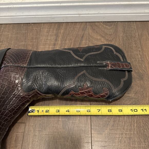 Mens Custom Made Red Brown Caiman Crocodile Western Boots 9.5 E - Picture 14 of 14